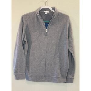Peter Millar Men's Gray Pullover 1/4 Zip Long Sleeve Sweater Sz S Golf Casual